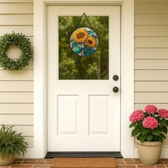 Sunflower Stained Glass Sun Catcher – Indoor Window Decor 7.8in Gift Idea