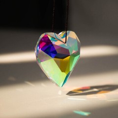 2pcs Suncatcher Heart Pendant Rainbow Crystal Window Hanging Prism Decoration