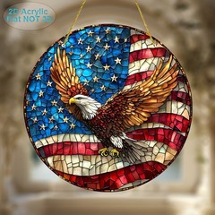 4th of July Bald Eagle Window Hanging, American Flag Eagle Acrylic Hanging Decor