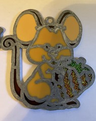 2 Vintage Mouse Sun-catchers One With Strawberry and One Cooking
