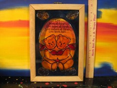 Love Bears All Things Cute Teddy Bear Stained Glass Suncatcher Plaque
