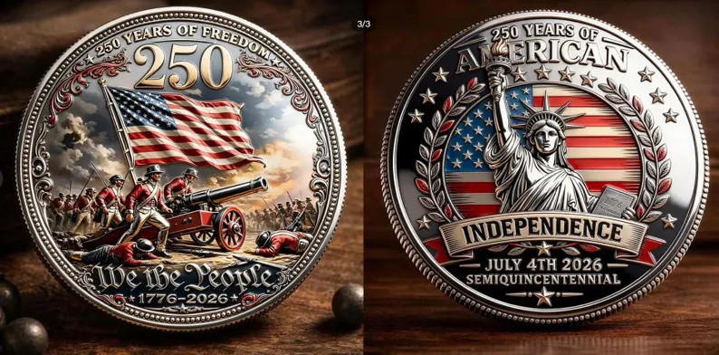 3D Print Coin American Independence Years