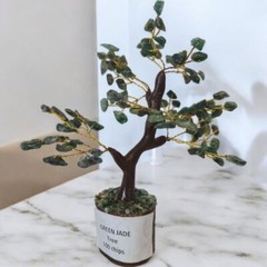 Green Jade, Tree of Life, 100 Chips Stones | Unique Decor | Handmade |