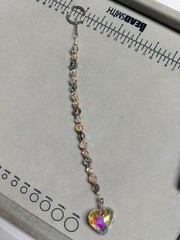 Multicolor Crystal Beaded Hanging Suncatcher with Heart Prism Pendant