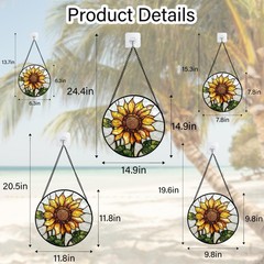 “Sunflower Stained Glass Suncatcher for Home Décor Perfect Gift for Any