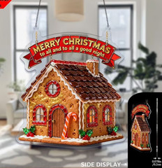 2D Flat Acrylic Gingerbread House 7.8″ Window Sun catcher Window Decor