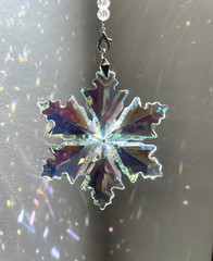 Crystal Snowflake Sun Catcher Christmas Decor Czech Bohemia Crystal Glass Gift