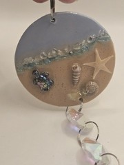 Handmade Clay Suncatcher Beach Theme Turtle Sand