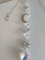 Crystal Star, Moon, Planet, And Sun Pendant Dream Catcher Indoor Chime Sun…