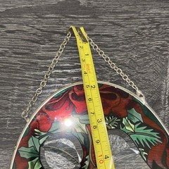 Amia Denver Stained Glass Christmas Silver Bells Handpainted Sun Catcher 7” x 5”