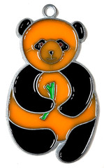 Stained glass look ornament window hanger suncatcher PANDA 3.5 inch
