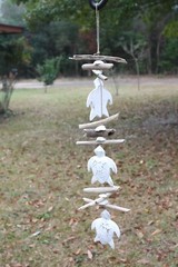 Driftwood Sea Turtles / Fish Beach Patio Mobiles, Wood, Beach Gems – 3 items