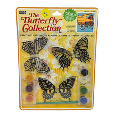 VINTAGE 1990’s BUTTERFLY COLLECTION SUN CATCHER KIT PAINT BY NUMBER NEW SEALED