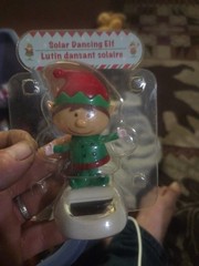 Solar Dancing Elf Christmas Holiday Decoration Fun Novelty Toy Solar Powered