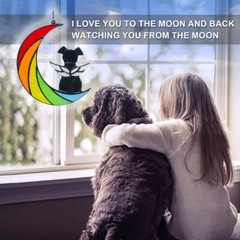 Rainbow Dog Stained Glass Window Hanging Pet Dog Memorial Gifts Suncatcher Gift