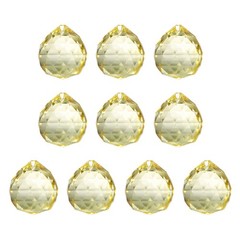 10 Pack 18mm / 0.71Inch Crystal Ball Prisms, Light Yellow