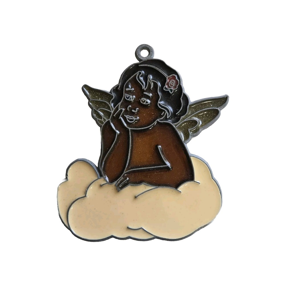 Angel Cherub Suncatcher Ornament Stained Glass Style Acrylic