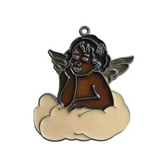 Angel Cherub Suncatcher Ornament Stained Glass Style Acrylic