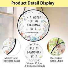 Mummy Gifts: Stained Glass Sun Catcher, Round Wall Art for Mother’s Day Decor
