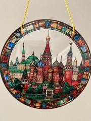 2D Flat 8×8″ St.Basil’s Cathedral Suncatcher Elegant Decor. Perfect for Windows.