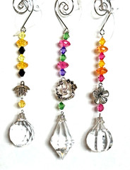 Ganz Crystal Expressions 3 Beaded Acrylic Crystal Drops Bee Hummingbird Flower