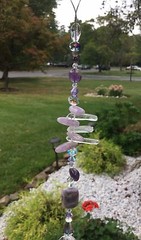 Spiritual/Healing Amethyst Gemstone Suncatcher/Prism W/Swarovski Elements USA