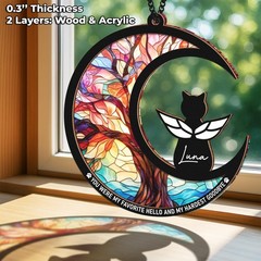 DIY Cat Memorial Suncatcher 4in1 Remembrance Gifts for Pet Loss