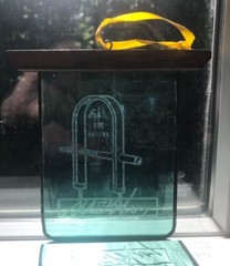 New Gustav Stickley Als Ik Kan Etched Glass Wood Window Hanger Craftsman Farms