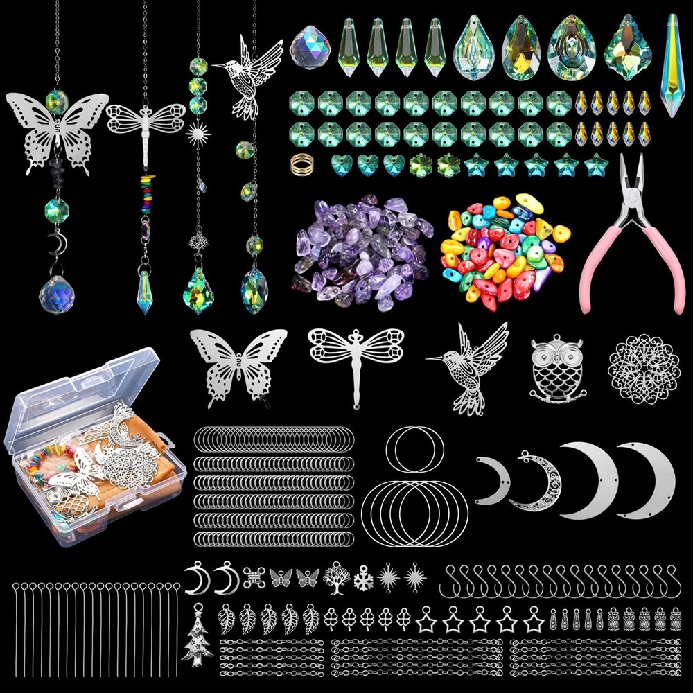 500 Sun Catcher Kit DIY Crystals Rainbow Maker Hanging Prism Window Decor Set