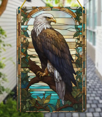 SUNCATCHER- Bald Eagle Suncatcher, Acrylic Durable Window Hanging Decor for Home