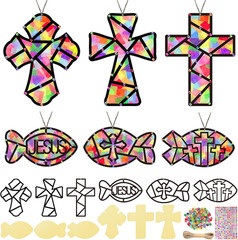 24 Set 2026 VBS Cross Suncatcher Activity Set Christian Window Decoration Kit Fa