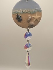 Handmade Clay Suncatcher Beach Theme Turtle Sand