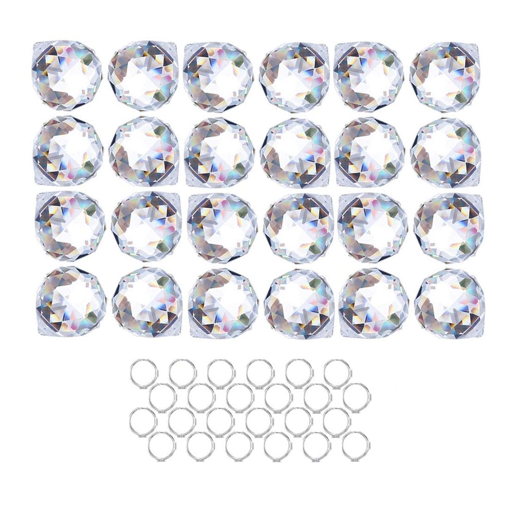 Crystalsuncatcher 24pcs Clear Crystal Ball Prism Suncatcher Rainbow Pendants …