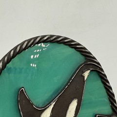 Forma Vitrum Orca Whale Vintage Stained Glass And Pewter Sun Catcher 4.5 inch