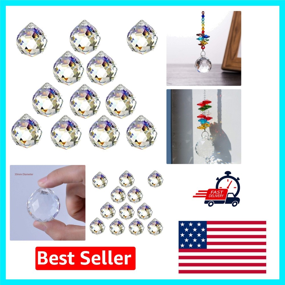 Elegant 12-Piece Crystal Ball Prisms – Ideal for Feng Shui & Decor