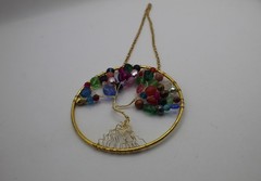 Beaded Wire Tree Of Life Window Charm Sun Catcher. Handmade