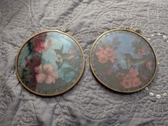 Carolyn Shores Wright Glass Hummingbird Suncatcher Set Of 2