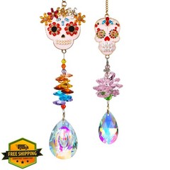 HandD Skull Crystal Pendant Suncatcher 2 Pack