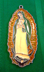 Vintage The Maddona , Virgin Mary Sun Catcher “Stained Glass” Acrylic Metal