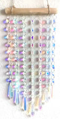 23″ 7 Dangling Strands AB Crystal Prisms Suncatcher Curtain Sun Hanging New