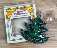 Sun Catcher Christmas Tree 4” With Box Vintage