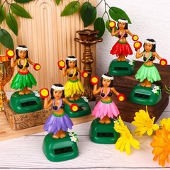 6 Pack Solar Dancing Hula Girl Toys – Shaking Head Dashboard Decor, Multi-Color