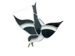 Vintage Stained Glass Bluebird Blue Jay Suncatcher 8×7