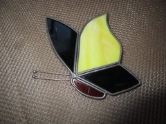 Vintage BUTTERFLY Stained Glass Sun Catcher – FREE SHIPPING!!