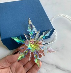 Crystal Snowflake Sun Catcher Christmas Tree Decor Czech Bohemia Crystal Gift
