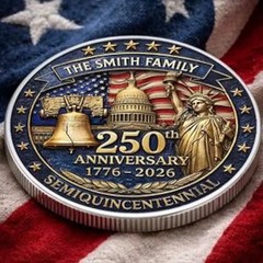 Personalized Keepsake Dad Father 4th of July 3D Print Coin
