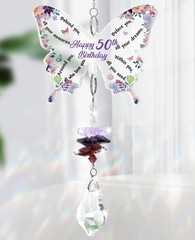 50th Birthday Gift for Her Crystal Suncatcher Window Hanging Decoration