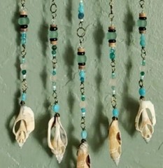 Beach Mobile Porch Wall Art Sun Catcher Drift Wood Indoor Outdoor Seashell
