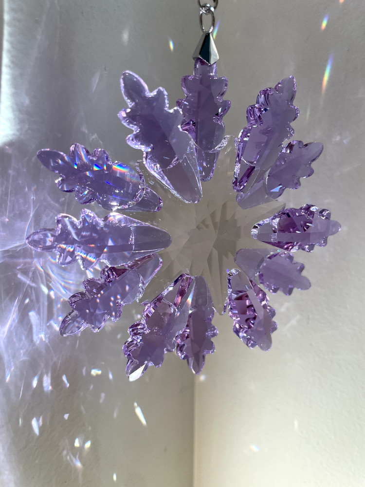 Crystal Snowflake Sun Catcher Christmas Decor Czech Bohemia Crystal Glass Gift
