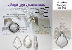 Angel Crystal suncatcher kit- makes 3 suncatchers, kids diy bead craft kits